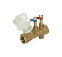 Клапан балансировочный GIACOMINI R206B 3/4″ Dn-20 PN-25 статический ручной компактный муфтовый внутренняя резьба без измерительного штуцера со сливом латунь