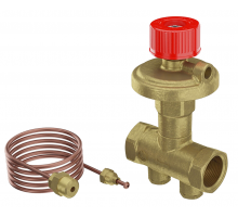 Клапан балансировочный Giacomini R206C-1 1/2″ Dn-15 PN-25 автоматический, KVS=1,55, В/Р муфтовый, с импульсной трубкой, с измерительными штуцерами, латунь