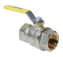 Кран шаровой Giacomini R730G ДУ-50 PN-12 полнопроходной муфтовый, никелированный латунный, внутренняя резьба, управление ручка-рычаг