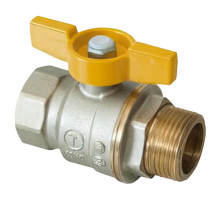 Кран шаровой Giacomini R734G ДУ-10 PN-12 полнопроходной муфтовый, никелированный латунный, внутренняя/наружная резьба, управление ручка-бабочка