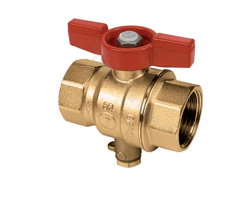 Кран шаровой для термодатчика R851T Giacomini 3/4″ ДУ-20 PN-35 полнопроходной внутренняя резьба, ручка-бабочка, латунный