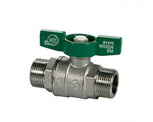 Кран шаровой Giacomini R253W 1 1/4″ ДУ-32 PN-35 стандартнопроходной, хромированный, наружная резьба, ручка-бабочка (R253WX006)