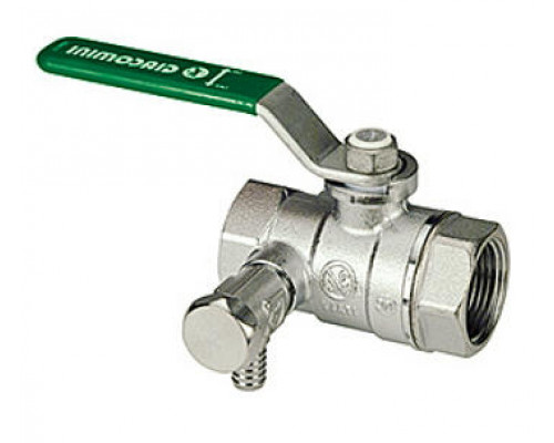 Кран шаровой со спускным устройством Giacomini R250WS 1 1/4″ ДУ-32 PN-35 стандартнопроходной, хромированный, внутренняя резьба, ручка-рычаг (R250SX146)