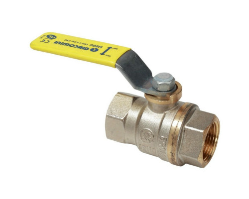 Кран шаровой Giacomini R950G ДУ-20 PN-12 полнопроходной муфтовый, никелированный латунный, внутренняя резьба, управление ручка-рычаг