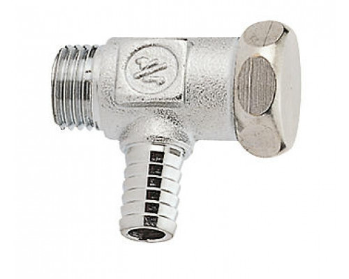 Кран шаровой со спускным устройством Giacomini R65D 3/8″ ДУ-10 PN-10 стандартнопроходной, хромированный, наружная резьба/штуцер, под ключ (R65DX012)