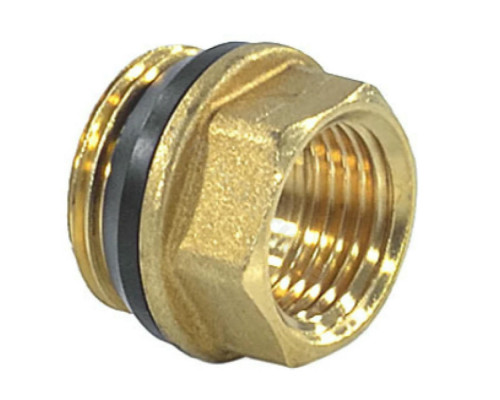 Переход Giacomini R593D 3/4″x3/8″ Ду-20x10 Ру-10 внутренняя/НР с герметичной прокладкой, корпус - латунь