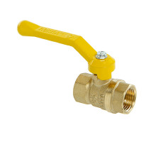 Кран шаровой ГАЛЛОП Стандарт 220 газ 1/2″ ДУ-15 Py40 ВР-ВР полнопроходной, управление ручка-рычаг, корпус - латунь