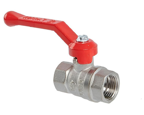 Кран шаровой ГАЛЛОП Стандарт 220 никель 1/2″ ДУ-15 Py40 ВР-ВР полнопроходной, управление ручка-рычаг, корпус - латунь