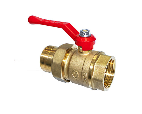 Кран шаровой ГАЛЛОП Стандарт 222 1 1/4″ ДУ-32 Py16 внутренняя резьба/американка, полнопроходной, управление ручка-рычаг , корпус - латунь