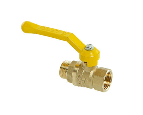 Кран шаровой ГАЛЛОП Стандарт 221 газ 1/2″ ДУ-15 Py40 ВР-НР полнопроходной, управление ручка-рычаг, корпус - латунь
