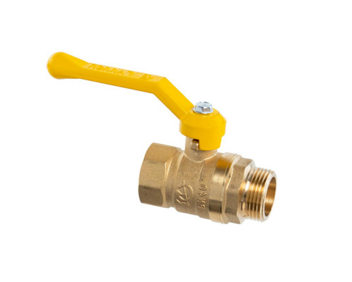 Кран шаровой ГАЛЛОП Стандарт 221 газ 3/4″ ДУ-20 Py40 ВР-НР полнопроходной, управление ручка-рычаг, корпус - латунь