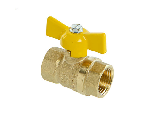 Кран шаровой ГАЛЛОП Стандарт 230 газ 1/2″ ДУ-15 Py40 ВР-ВР полнопроходной, управление ручка-бабочка, корпус - латунь