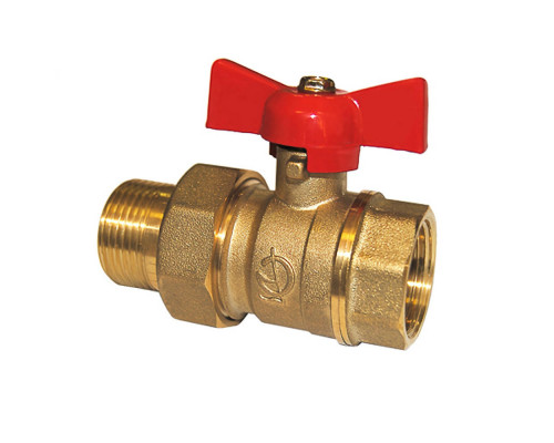 Кран шаровой ГАЛЛОП Стандарт 232 3/4″ ДУ-20 Py40 внутренняя резьба/американка полнопроходной, управление ручка-бабочка, корпус - латунь
