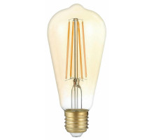 Лампа светодиодная Gauss Black Filament ST64 E27 оригинальная 64 мм мощность - 8 Вт, цоколь - E27, световой поток - 740 Лм, цветовая температура - 2400 °К, цвет колбы - желтый, цвет свечения - теплый белый, форма - оригинальная