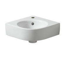 Умывальник Geberit Renova Compact 45 с отверстием для сместителя, с отверстием для перелива, белый