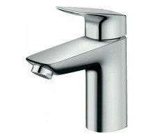 Смеситель для раковины Hansgrohe Logis длина 108 мм, одноручный, излив плоский, серебристый