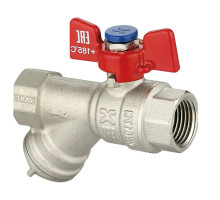 Кран шаровой IVANCI Superior IVC.100293.N.03 1/2″ ДУ-15 PN-20 латунный никелированный с фильтром, внутренняя / внутренняя резьба, управление ручка-бабочка