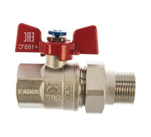 Кран шаровой IVANCI Superior IVC.100227.N.04 3/4″ ДУ-20 PN-20 латунный никелированный с разъемным соединителем, внутренняя / наружная резьба, управление ручка-бабочка