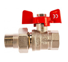 Кран шаровой IVANCI Stable IVC.101227.N.03 1/2″ ДУ-15 PN-25 латунный с разъемным соединителем, внутренняя / наружная резьба, управление ручка-бабочка