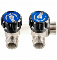 Коллектор IVANCI IVC.106600 3/4x1/2″ ДУ-20x15 PN-10 с регулирующими вентилями, 2 выхода, присоединение - внутренняя/наружная резьба, корпус - латунь