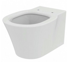 Унитаз подвесной Ideal Standard Connect Air с технологией Rimless, белый (арматура, дюропластовое сиденье с функцией мягкого закрывания, горизонтальный выпуск, глубокий смыв, безободковый)