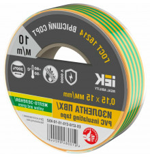 Изолента IEK MIXTAPE 7 0,15х15 мм, L= 10 м, желто-зеленая