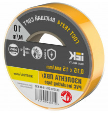 Изолента IEK MIXTAPE 7 0,15х15 мм, L= 10 м, желтая