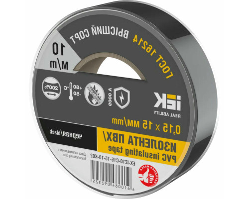 Изолента IEK MIXTAPE 7 0,15х15 мм, L= 10 м, черная