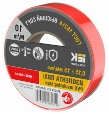 Изолента IEK MIXTAPE 7 0,15х15 мм, L= 10 м, красная