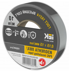 Изолента IEK MIXTAPE 7 0,15х15 мм, L= 10 м, серая