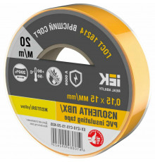 Изолента IEK MIXTAPE 7 0,15х15 мм, L= 20 м, желтая