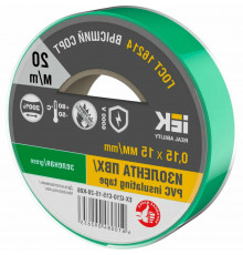 Изолента IEK MIXTAPE 7 0,15х15 мм, L= 20 м, зеленая