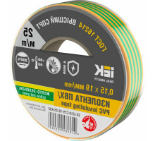 Изолента IEK MIXTAPE 7 0,15х19 мм, L= 25 м, желто-зеленая