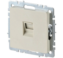 Розетка IEK Brite компьютерная 1-местная для скрытой установки разъем RJ45, бежевая