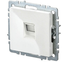 Розетка IEK Brite компьютерная 1-местная для скрытой установки разъем RJ45, белая