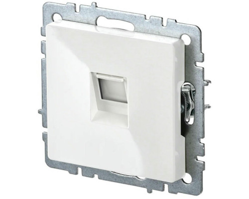 Розетка IEK Brite компьютерная 1-местная для скрытой установки разъем RJ45, белая