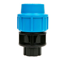 Муфта Джилекс Dn25х1/2″ Ру-12.5 комбинированная, для ПНД труб, материал - полиэтилен, присоединение - компрессионное / ВР