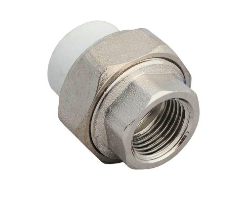 Муфта комбинированная ZFPCL Dn20x1/2″ разъемная, ВР, белая