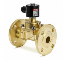 Клапан электромагнитный Smart SA-5576F DC 24V W Dn-40 PN-25 фланцевый, нормально закрытый, корпус – латунь, уплотнение - TEFLON, катушка 24В, максимальная температура кратковременно 250 ℃