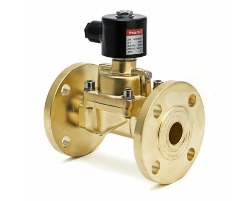 Клапан электромагнитный Smart SA-5576F DC 24V Dn-40 PN-25 фланцевый, нормально закрытый, корпус – латунь, уплотнение - TEFLON, катушка 24В
