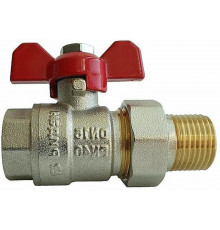 Кран шаровый Ридан BVR-FR 1″ ДУ-25 PN-40 муфтовый, полнопроходной, корпус - латунь, присоединение - внутренняя резьба/накидная гайка