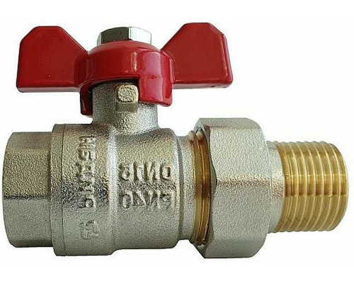 Кран шаровый Ридан BVR-FR 1″ ДУ-25 PN-40 муфтовый, полнопроходной, корпус - латунь, присоединение - внутренняя резьба/накидная гайка