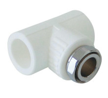 Тройник PP-R KALDE Dn25х3/4″ Ру-25 полипропиленовый, комбинированный с накидной гайкой белый