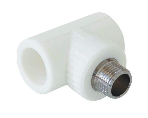 Тройник PP-R KALDE Dn25 Ру-25 полипропиленовый, НР 1/2″ комбинированный белый