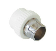 Муфта PP-R Kalde Dn32х1″ Ру-25 полипропиленовая, комбинированная, НР/пайка, белая
