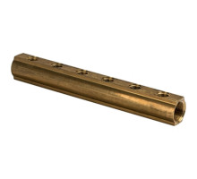 Коллектор LUXOR CD 457/7 G1″ х G1/2″ ДУ-25 PN-10 распределительный со сливным отверстием 1/2, корпус - латунь, 7 отводов