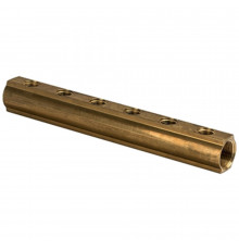 Коллектор LUXOR CD 457/7 G1″ х G1/2″ ДУ-25 PN-10 распределительный со сливным отверстием 1/2, корпус - латунь, 7 отводов
