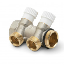 Коллектор LUXOR CP 452 G1″ х G3/4″ ДУ-25 PN-10 EK распределительный, корпус - латунь, 2 отвода
