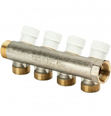 Коллектор LUXOR CP 454 G3/4″ х G3/4″ ДУ-20 PN-10 EK распределительный, корпус - латунь, 4 отвода