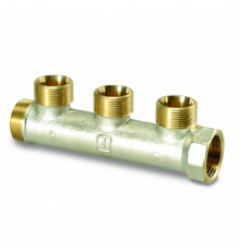 Коллектор Luxor CP 403 3/4”-(24х19) PN-10 ЕК распределительный, корпус - латунь, 3 выхода